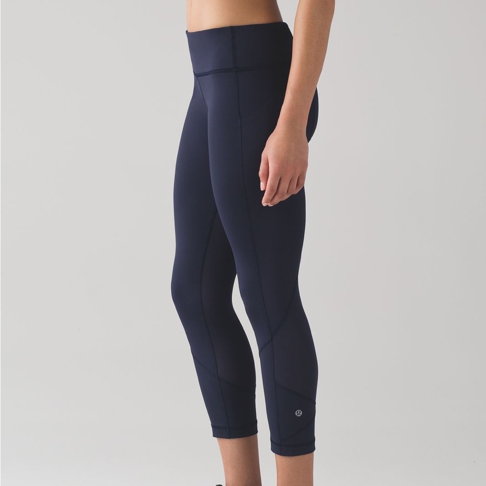 Lululemon Pace Rival Crop *22” Midnight Navy Blue Cropped Leggings size 4